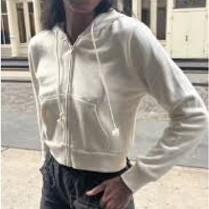 White brandy Melville crystal hoodie